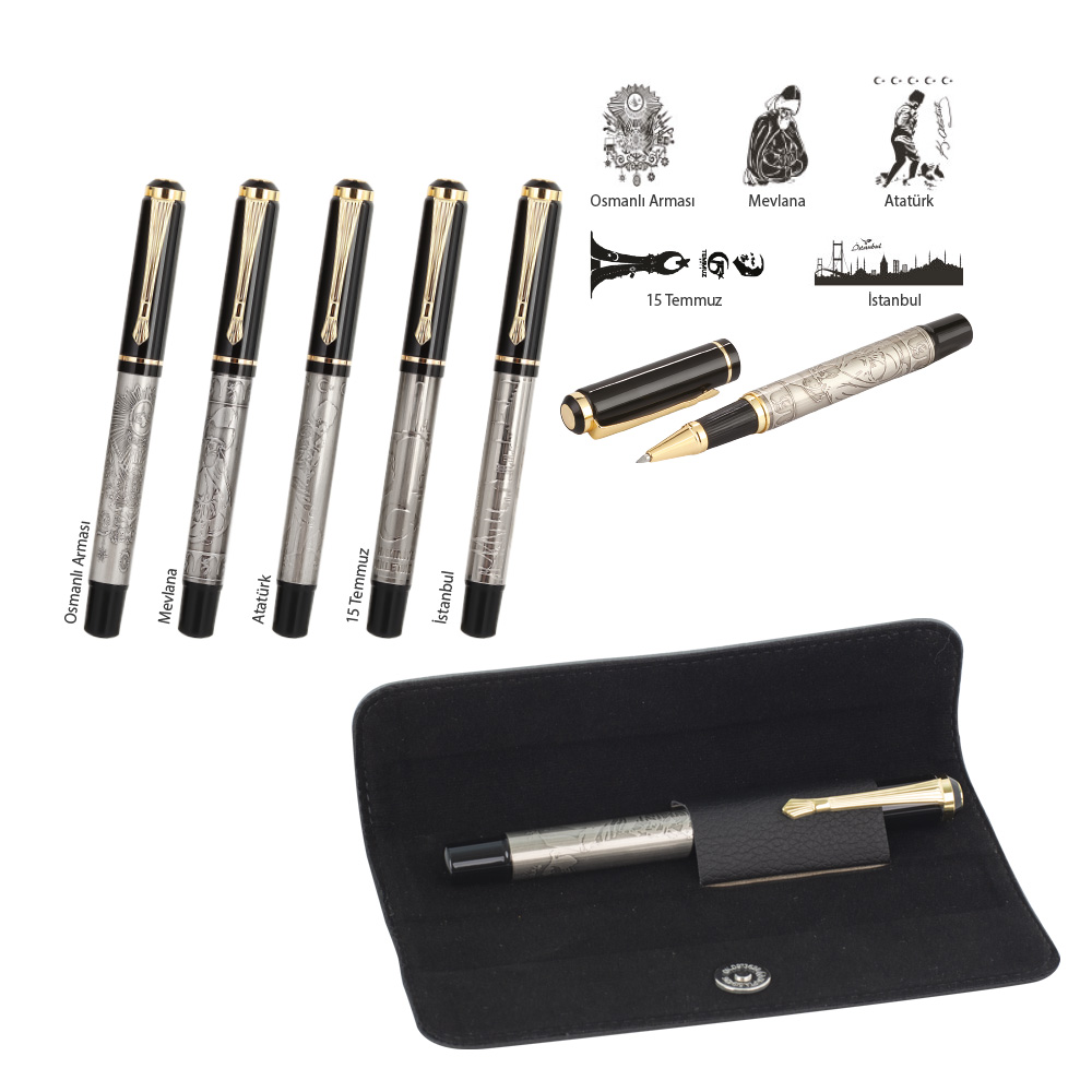 Tekli Kabartma Roller Kalem Seti